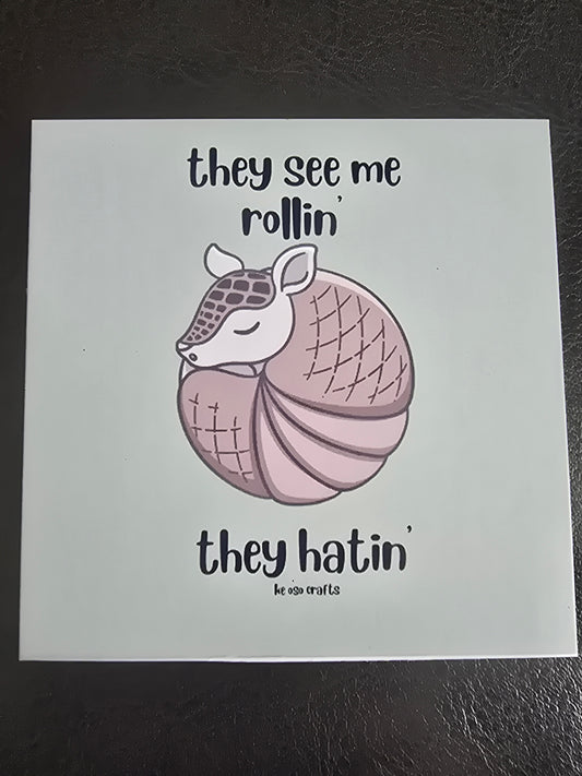 Decorative Magnet- they see me rollin', they hatin'