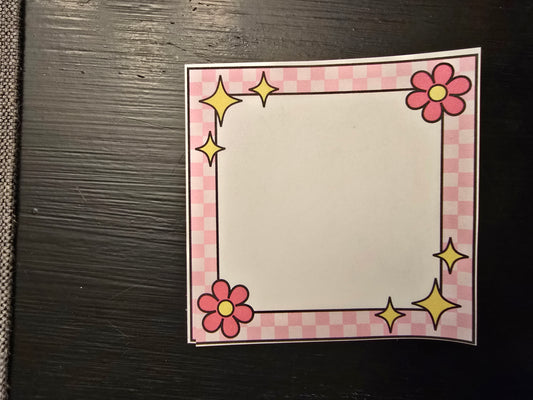 Pink flower notepad