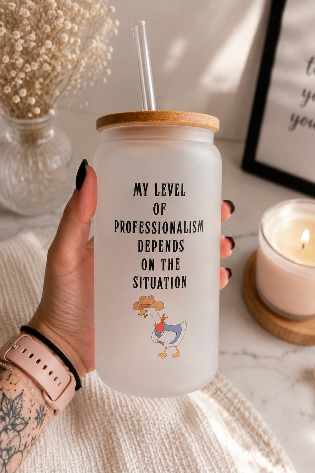 My Level of Professionalism Depends on the Situation Glass Tumbler