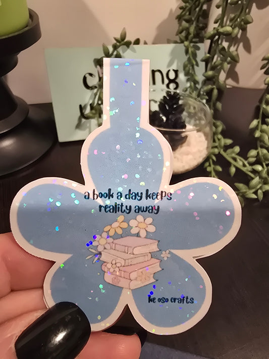 Magnetic Bookmark- a book a day keeps reality away