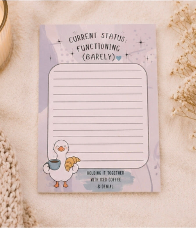 Current Status: Functioning (Barely) Funny Notepad