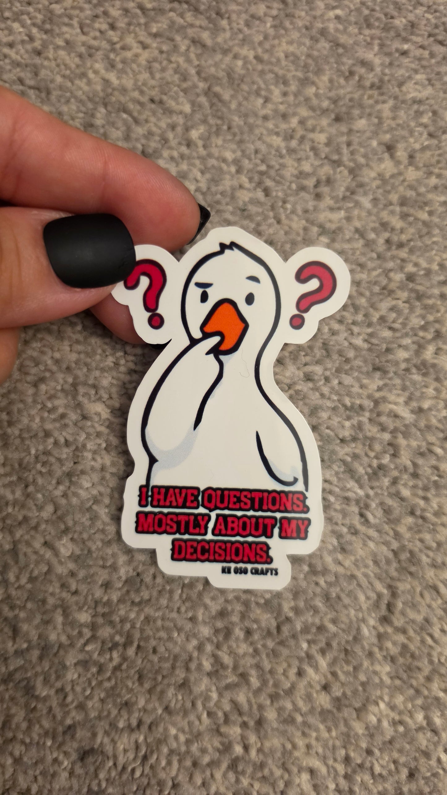 I Have Questions. Mostly About My Decisions. 🤨😂 | Funny Bad Decisions Sticker or Magnet