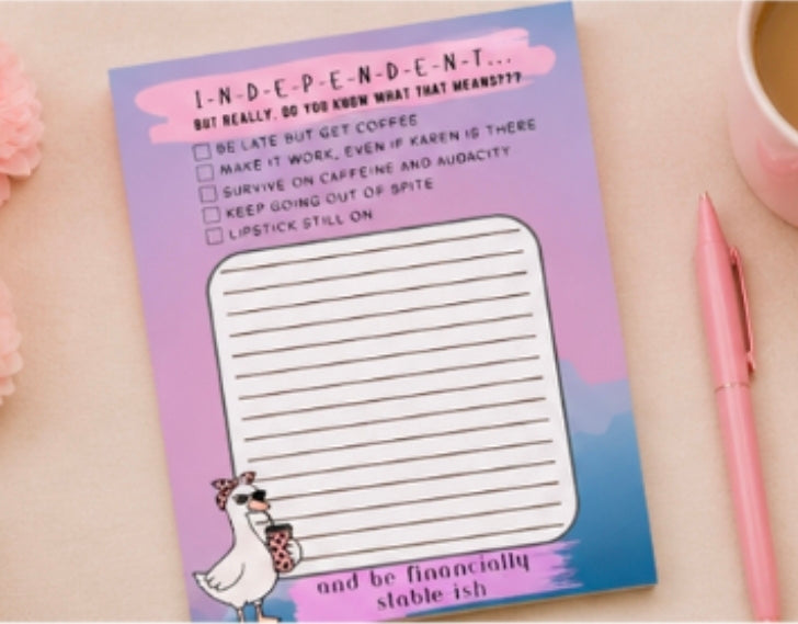 Independent-ish Funny Notepad