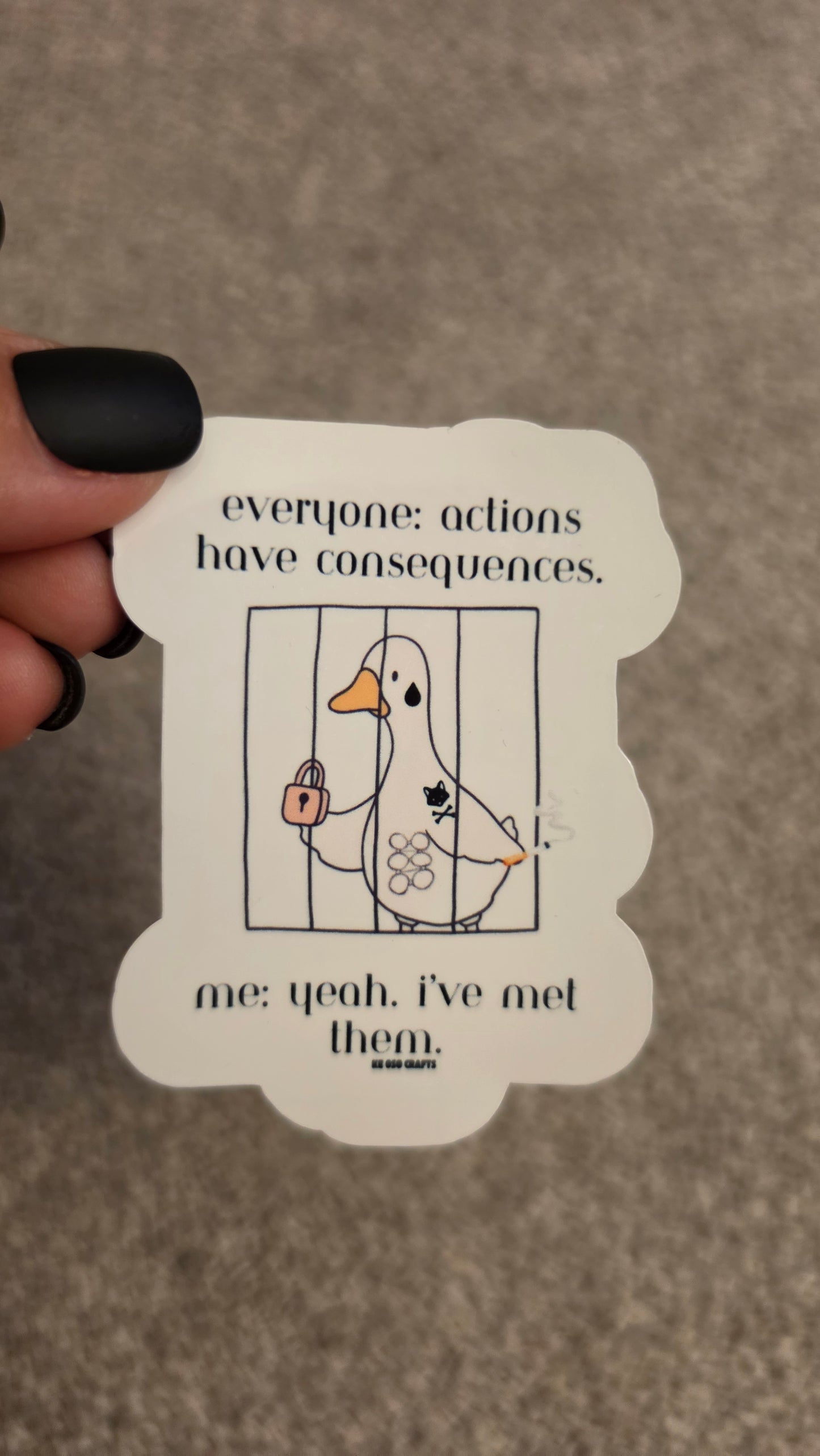 Actions Have Consequences… Yeah, I’ve Met Them. 😌🔒 | Sarcastic Sticker or Magnet