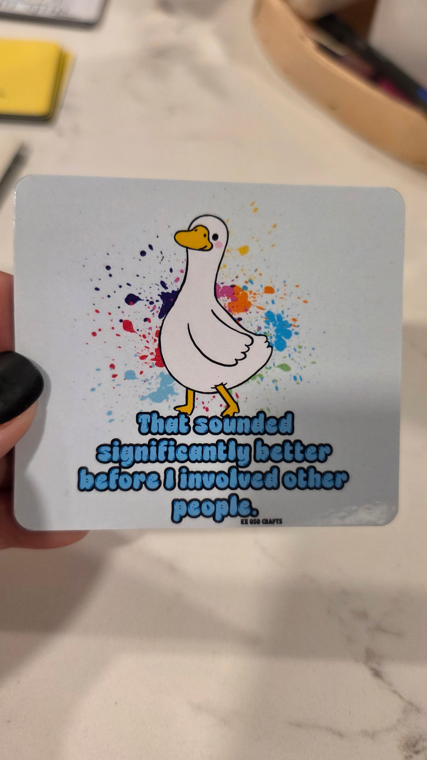 That Sounded Significantly Better Before I Involved Other People 😂 | Funny Introvert Goose Sticker or Magnet