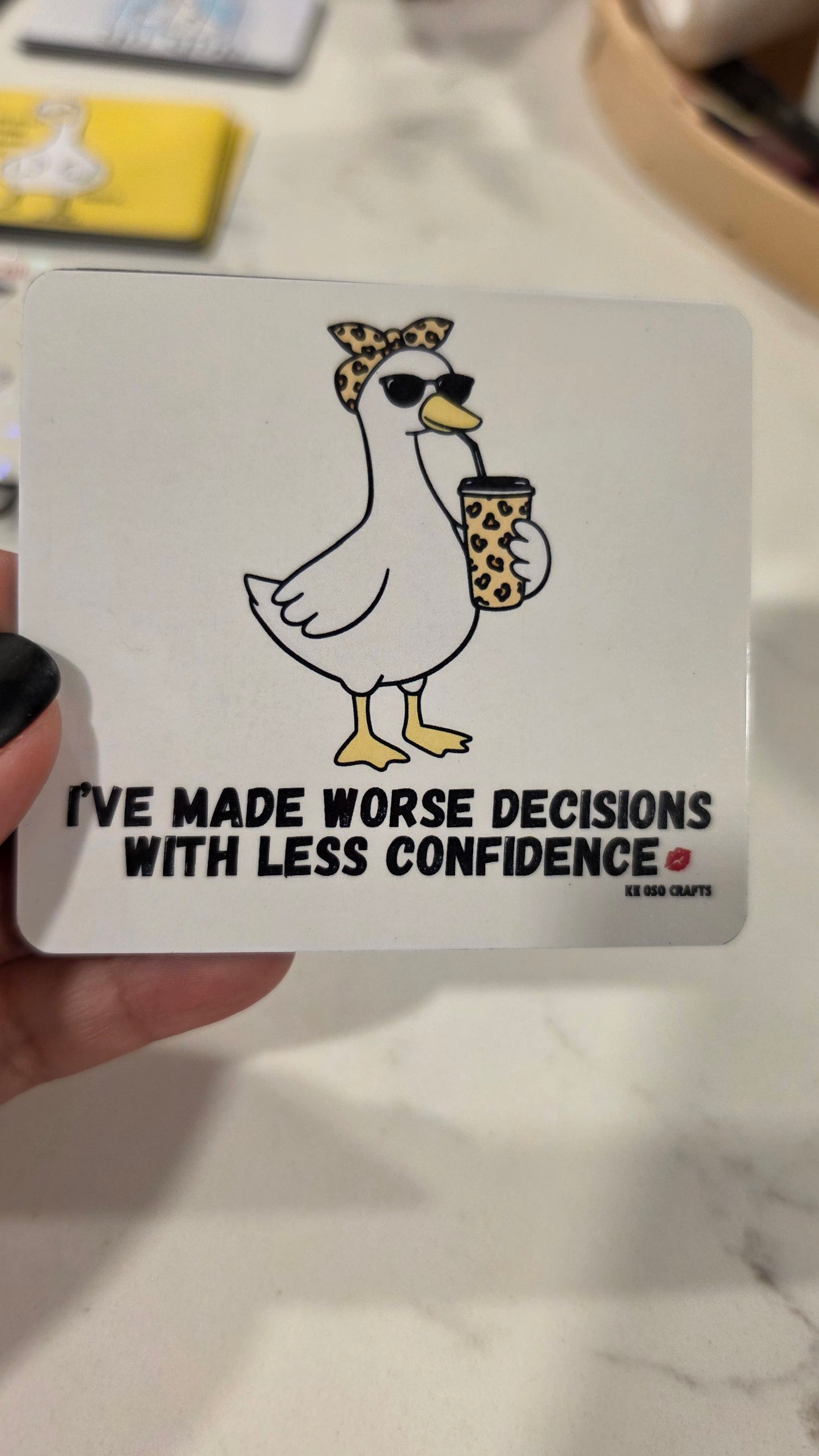 I’ve Made Worse Decisions With Less Confidence 💋 | Funny Savage Goose Sticker or Magnet