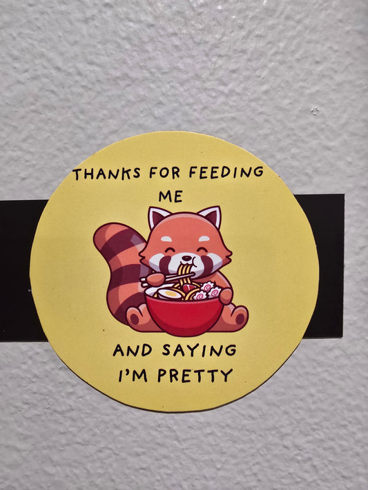 Decorative Magnet-thanks for feeding me and saying I'm pretty