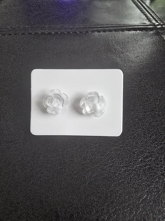 Earrings- White Glow in the Dark Flower