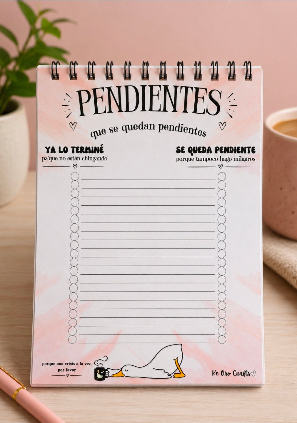 Pendientes Que Se Quedan Pendientes | Libreta de Pendientes con Actitud