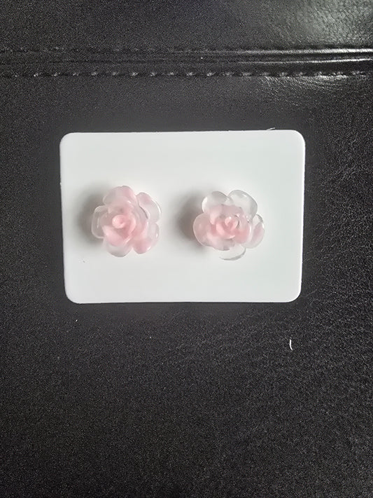 Earrings- Pink Glow in the Dark Flower