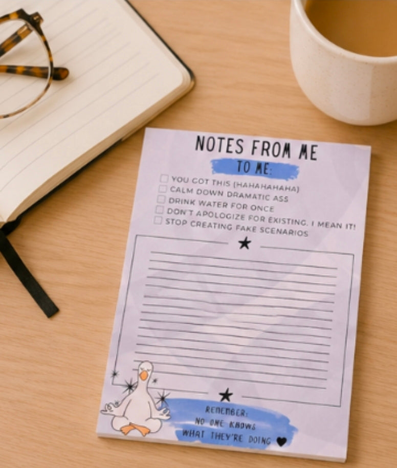 Notes From Me to Me Funny Notepad