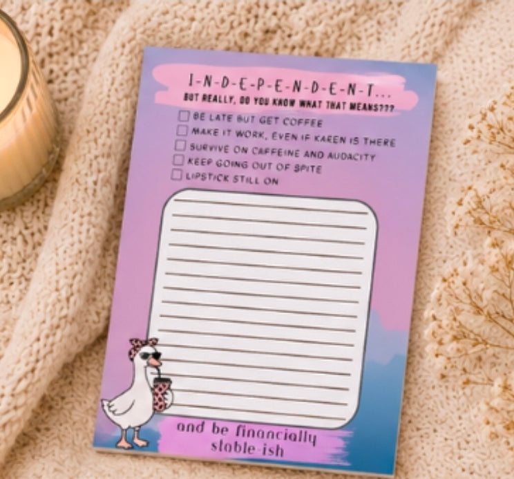 Independent-ish Funny Notepad