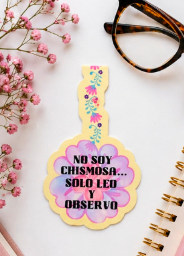 No Soy Chismosa Solo Leo y Observo | Separador Magnético para Libros | Regalo para Lectoras