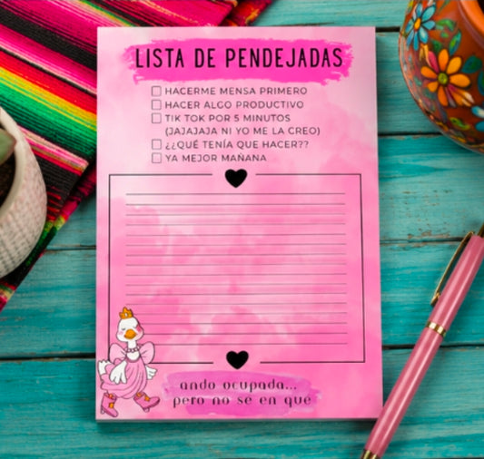 Lista de Pendejadas Bloc de Notas