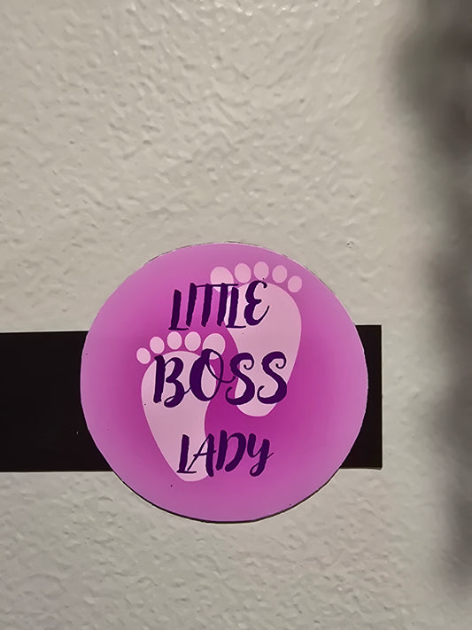Decorative Magnet- Pink Little Boss Lady