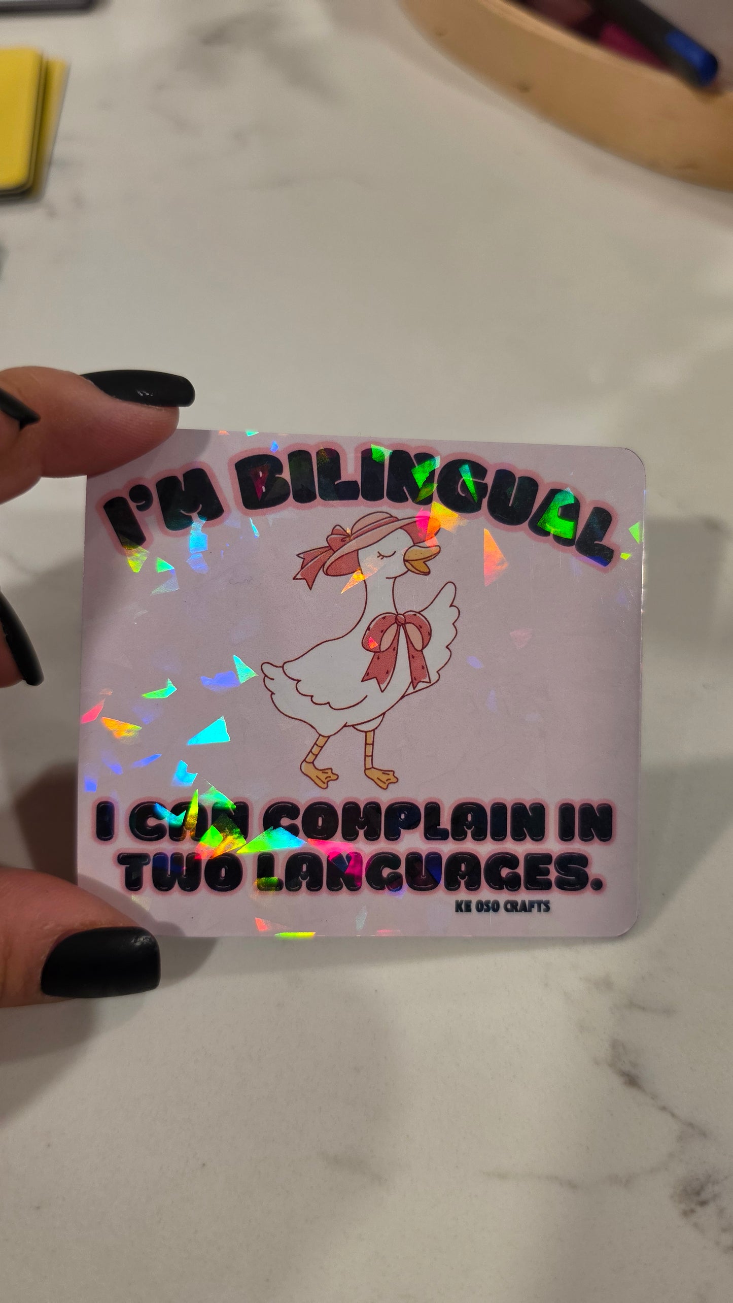 “I’m Bilingual — I Can Complain in Two Languages” 🪿 | Sticker or Magnet