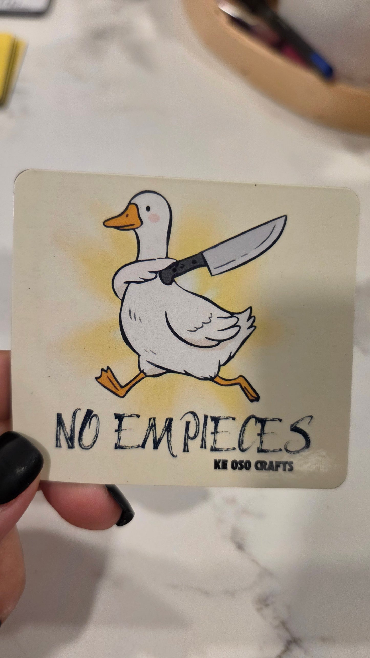 “No Empieces” 🔪🪿 Sticker or Magnet