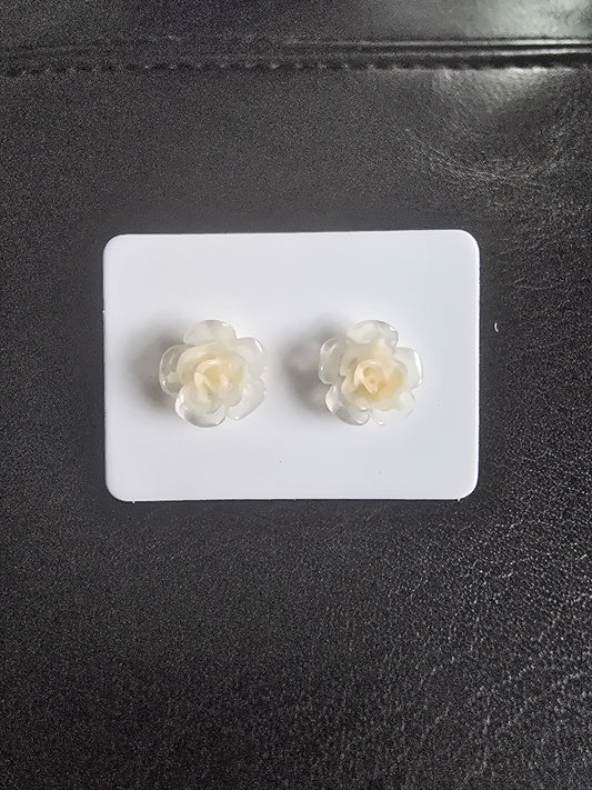 Earrings- Light Ivory Glow in the Dark Flowers