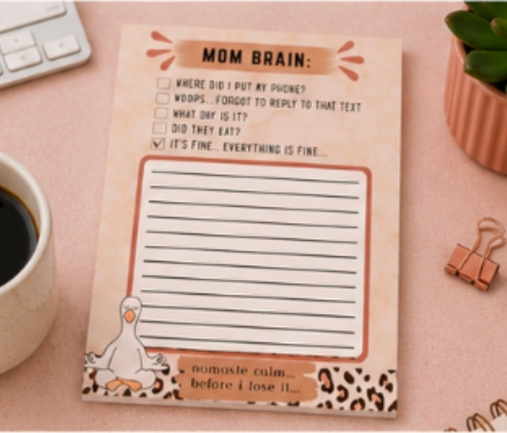 Mom Brain: It's Fine... Everything Is Fine... Funny Notepad