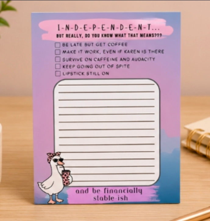 Independent-ish Funny Notepad