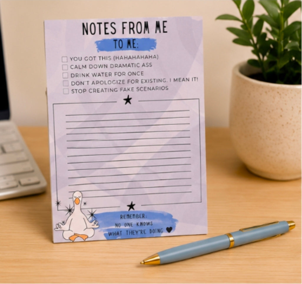 Notes From Me to Me Funny Notepad