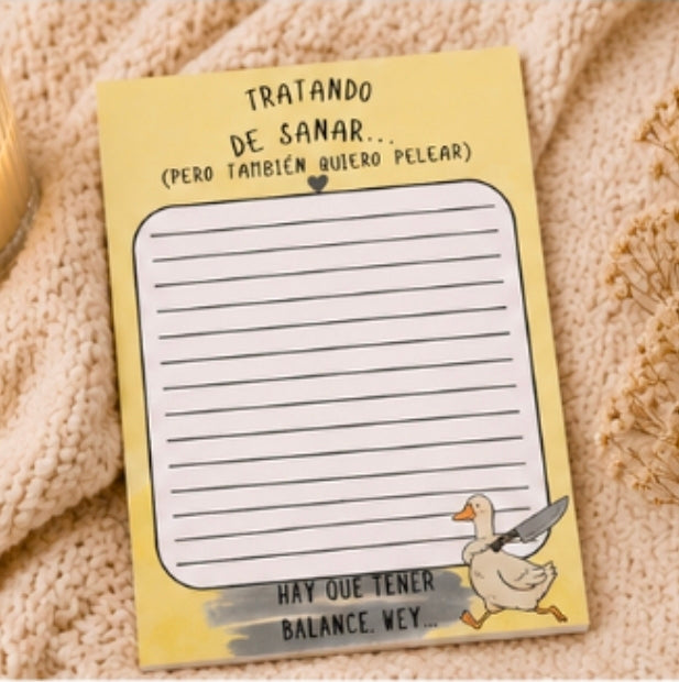 Tratando de Sanar... (Pero También Quiero Pelear) Bloc de Notas